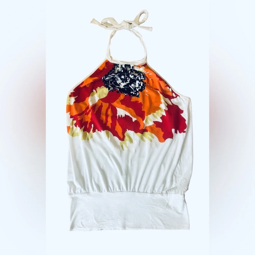 Language Floral Halter Top Size L - Picture 2 of 5